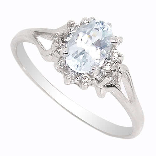 0.40CT GENUINE NATURAL SEA SAPPHIRE RING 925 SILVER s 7