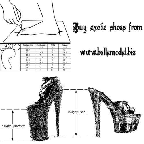 Shoes for exotic girls - heels with LEDs that light up and glow in the dark, size 5/37