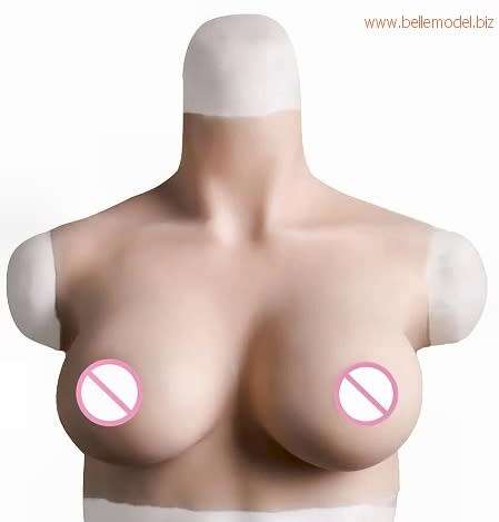 Silicone Breast forms - Seamless vests - backside seamless - nude - G cup