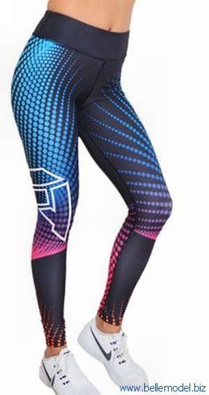 Leggings - printed tights for gym - extra large