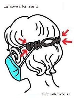 Ear savers for masks - bulk sales - light violet - glow in the dark