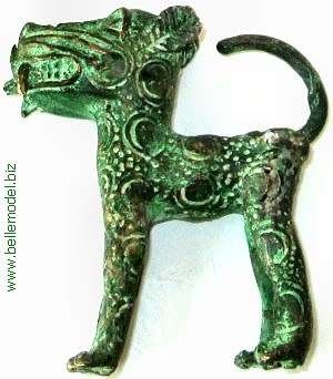 Sculptures - Brass - Benin - Leopard - small