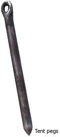 Steel tent stakes with fully formed eyes