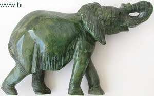 Sculptures - stone - verdite - Elephant - small