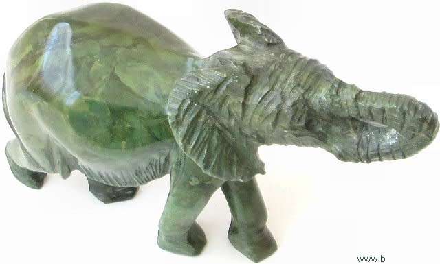 Sculptures - stone - verdite - Elephant - small