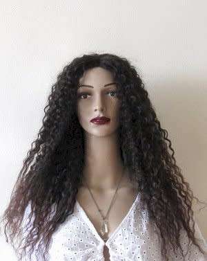 Wigs - Brown dark - curly - long