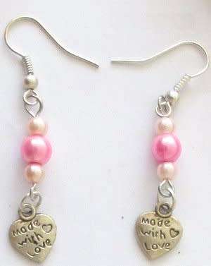Necklaces - plastic - beads - crocheted - set - pink