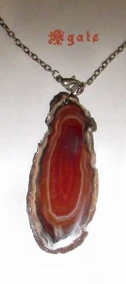Gemstones - agate - slice. Necklace, sliced from a geode stone