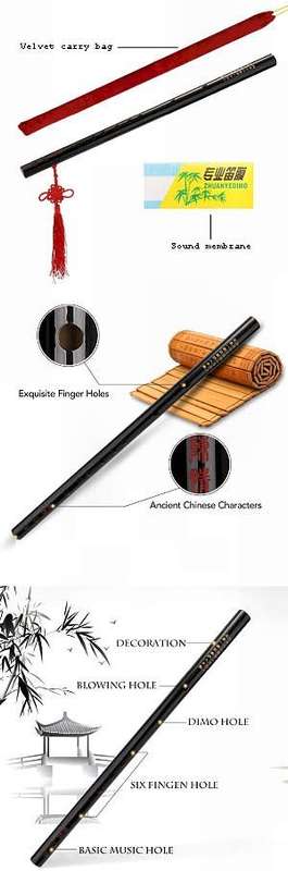 Flutes wooden - chinese bamboo - horizontal - key F