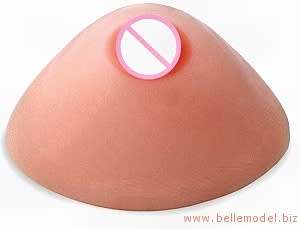 Silicone breast forms - Without shoulder straps, asymmetrical, pink, C, 800 grams
