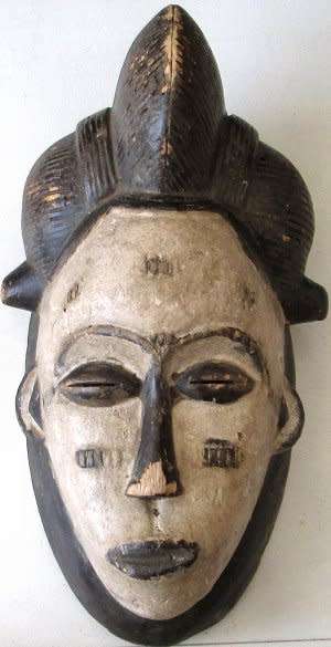 African tribal masks - Gabon punu face - 2nd hand