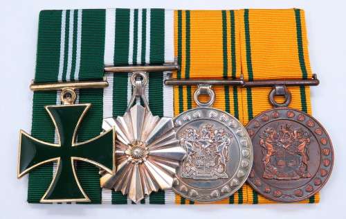 South African Prison Services. Group of four medals. Sergeant W.J. Smit