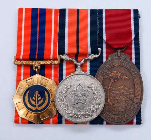 Full Size. S.A.D.F Medal trio- to S. Sweetman. 79403895 . Buffalo Volunteer Rifles