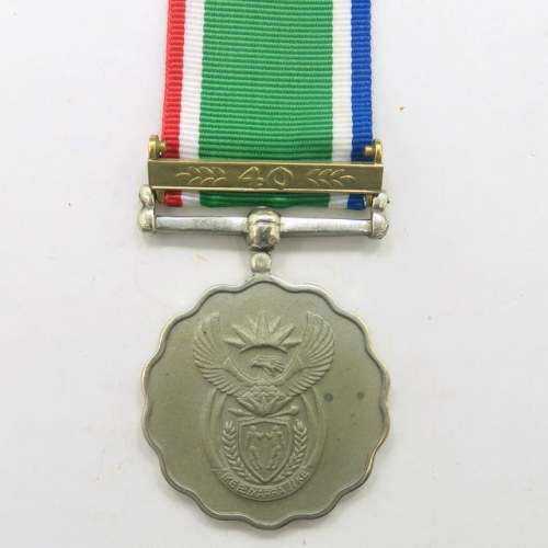 FULL SIZE: Vir Troue Diens Medal. With Bar for 40 years.. Numbered. #11839