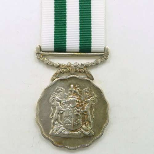 FULL SIZE: South African Defence Force Good Service Medal, Silver. Hallmarked. #13362