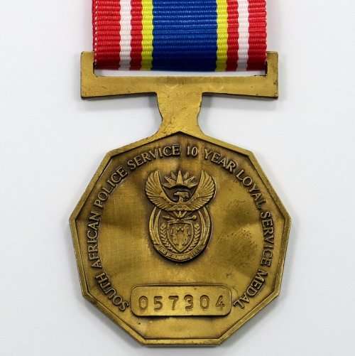 Full Size: South African Service 10 Year Loyal Service Medal. #057304