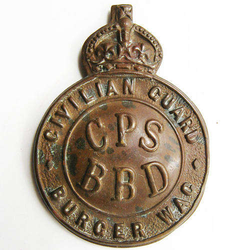Civilian Protection Service, Cap Badge worn during WWII. ..