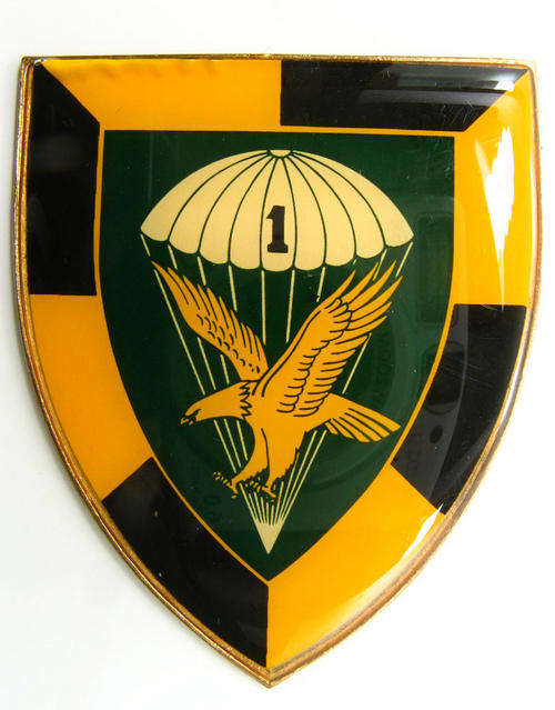 1 Parachute Battalion "Yellow" 1st Issue. Metal Flash -  Facing Left. (O.F29.)