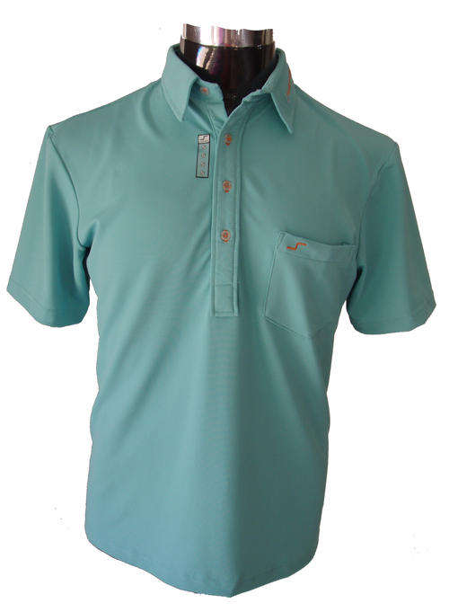 Swinger - Mens Plain Golf Shirt Blue with orange detail LARGE
