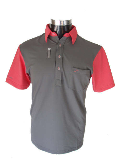 Swinger - Mens Golf Shirt 2 tone Grey with Pink