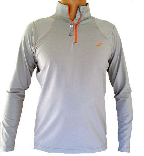 Swinger - Long Sleeve Zip-up Golfer - Grey SMALL