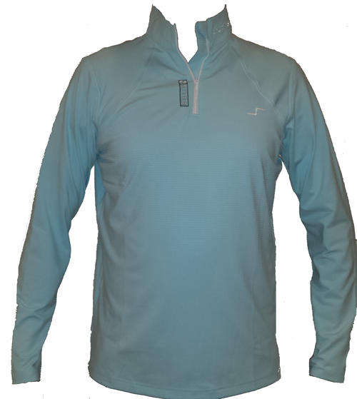 Swinger - Long Sleeve Zip-up Golfer - Light Blue MEDIUM