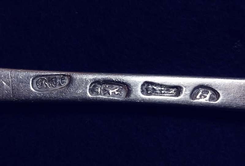 Two antique Dutch silver dessert spoons dated 1792