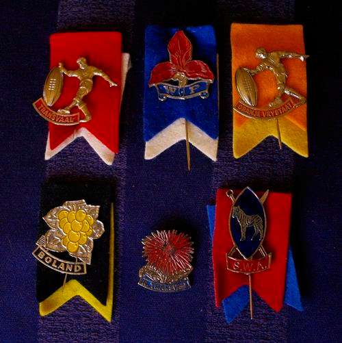 Collection of old SA rugby union metal badges