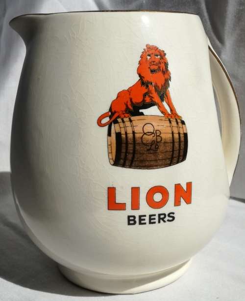 Lion Beers Jug Made by Shaw in England
