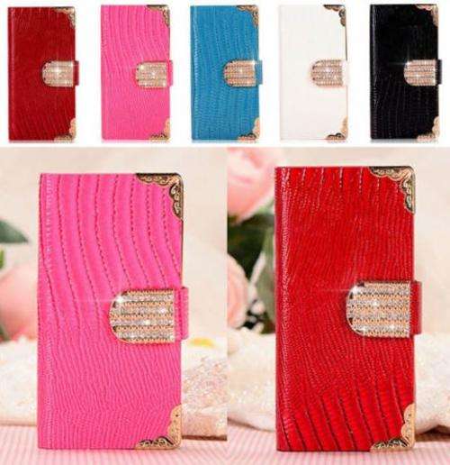 Bling Wallet Luxury PU Leather Magnetic Flip Cover Case For Samsung Galaxy S4 mini