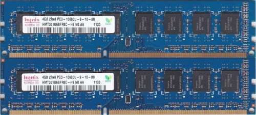 8GB kit, (2 x 4GB) 240-pin DIMM, DDR3 PC3-10600U,Dual rank