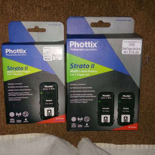Phottic trigger set 1xtransmitter and 2 reciever (Canon)