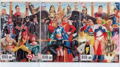 justice Society of America #26 three books make one cover