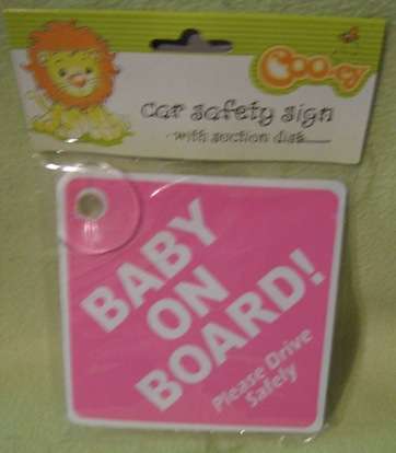 Pink 'Baby on Board' Sign