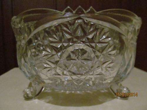 Cut Glass BOWL - Round with Snail legs