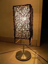 LAMPS with RATTAN / WICKER lamp shade-  2 OFF