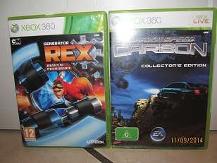 XBOX 360-2 Games:NEED FOR SPEED CARBON Collectors+REX Generator