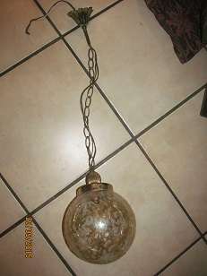 "Snow Flake Ball" Vintage BRASS CEILING Light - PERFECT CONDITION !