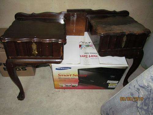 BALL & CLAW 2 BED SIDE PEDESTALS- Must be attached to the bed ANTIQUE !