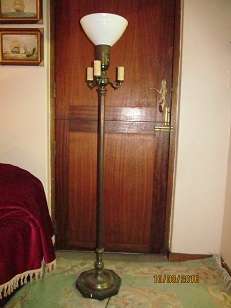 Antique BRASS FLOOR LAMP - 4 lights