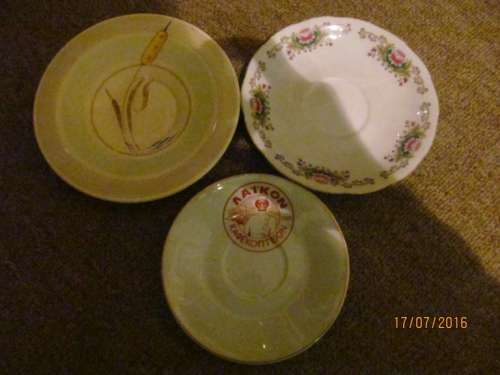 THREE for ONE !! 3 Saucers each different - (1 BURLEIGH "Zenith" + 2 Other)