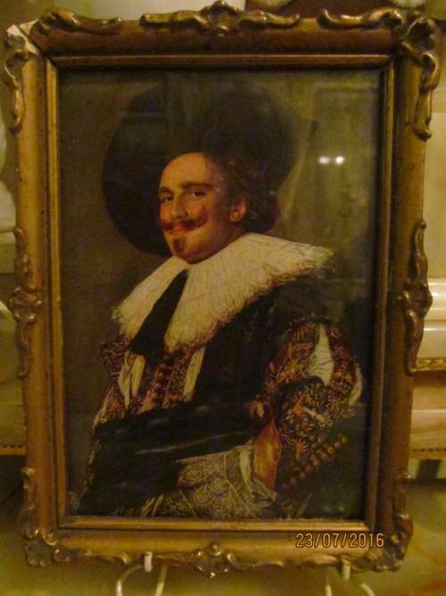 FRAMED ANTIQUE PRINT-RARE!! The Laughing Cavalier by artist Dutch Artist FRANS HALS