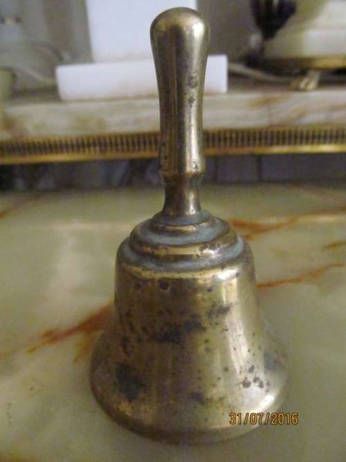 ANTIQUE HAND BELL !! Beautifully Crafted Antique Hand Bell - SOLID BRASS