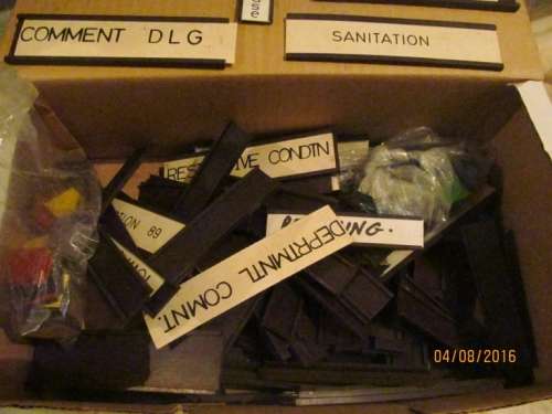 VINTAGE NAME HOLDERS!! Box of Magnetized Name Holders - 98 for 1 price