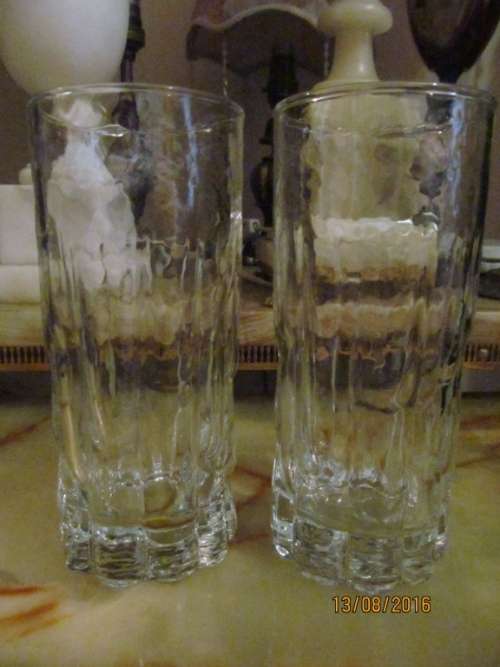 UNIQUE PAIR!! Two AMAZING Highball Glasses Created With Unique "Shimmer" Effect