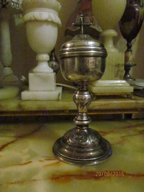 ORTHODOX ANTIQUE!! Silver metal Ciborium (Container for Consecrated Hosts of the Sacrament) - RARE!!