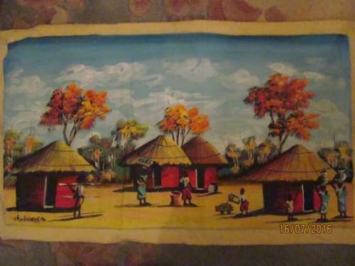 CHIKANGA !! Signed Oil on Canvas by Internationally Sold African Artist