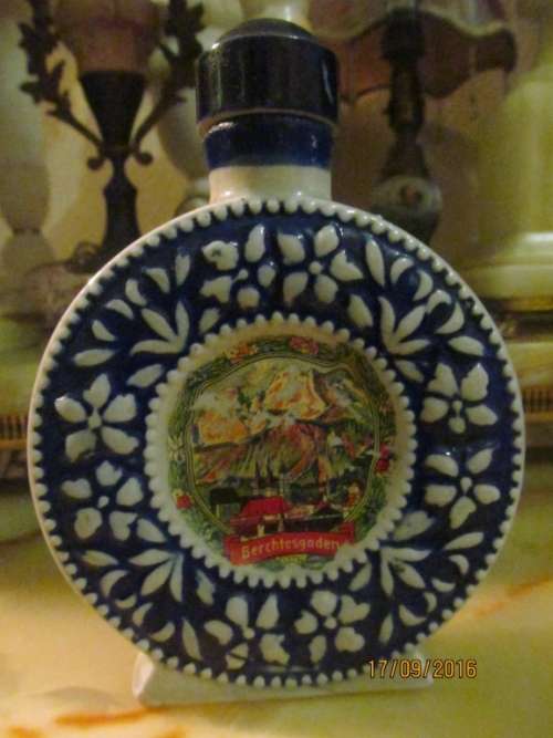 BERCHTESGADEN!! Vintage Berchtesgaden Porcelain Deutsches Erzeugnis Bottle - RARE COLLECTABLE