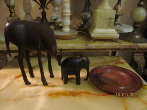CARVED WOOD TRIO!! Lot of THREE hand Carved Wooden Items