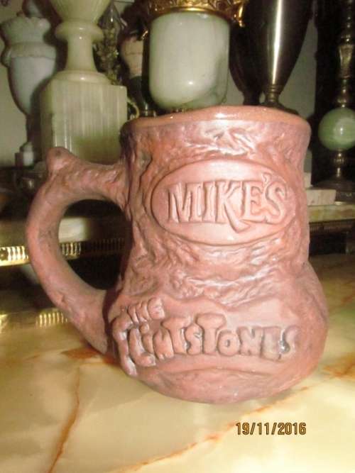 FLINTSTONES!! Collectable Ceramic Flintstones Mug - Glazed inside, Bisque exterior